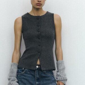 Zara NWT Soft Button Up Vest